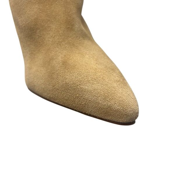 🧧SOLD🧧Larroudé Cindy Hi Faux Fur Boot Knee High Brown Size 7.5 Suede Leather - Picture 13 of 14